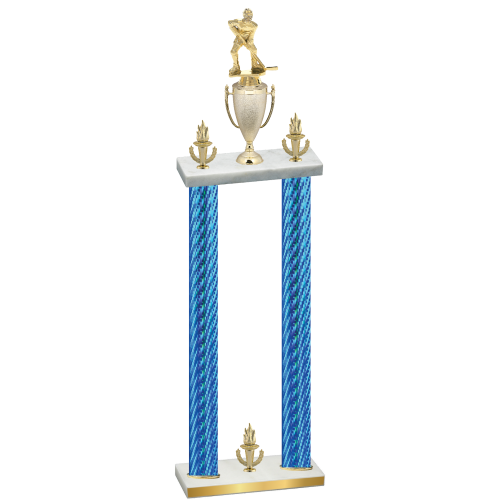 Double Blue Carbon Fiber Victory Hockey Trophy