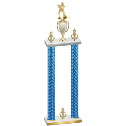 Double Blue Carbon Fiber Victory Hockey Trophy