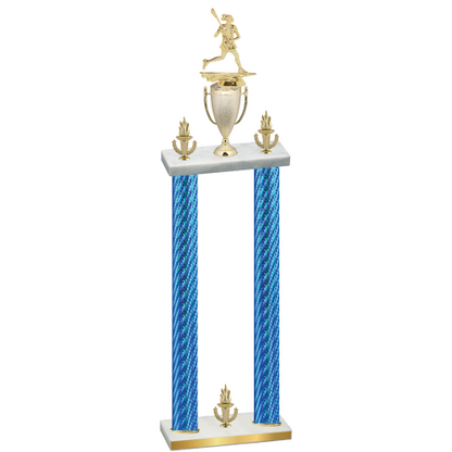 Double Blue Carbon Fiber Victory Lacrosse Trophy