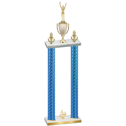 Double Blue Carbon Fiber Fourth Place Victory Trophy