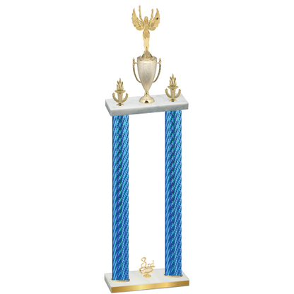 Double Blue Carbon Fiber Third Place Victory Trophy