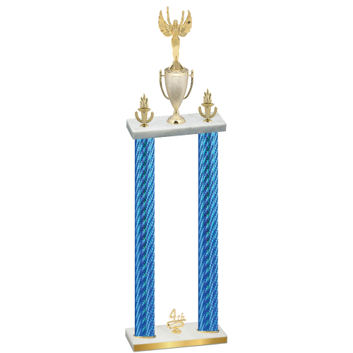 Double Blue Carbon Fiber Fourth Place Victory Trophy