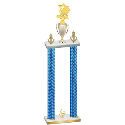 Double Blue Carbon Fiber Fourth Place Pickleball Trophy