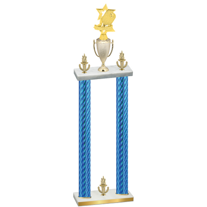 Double Blue Carbon Fiber Victory Pickleball Trophy