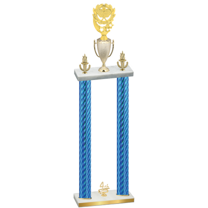 Double Blue Carbon Fiber Fourth Place Pickleball Trophy
