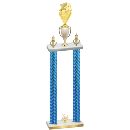 Double Blue Carbon Fiber Third Place Pickleball Trophy