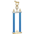 Double Blue Carbon Fiber Third Place Horses Trophy