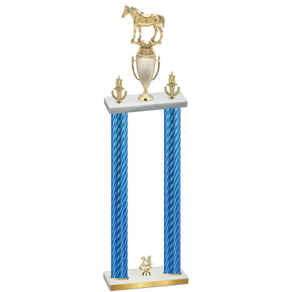 Double Blue Carbon Fiber Year Horses Trophy