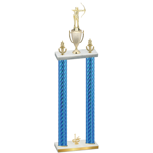 Double Blue Carbon Fiber First Place Archery Trophy