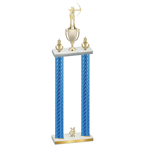 Double Blue Carbon Fiber Year Archery Trophy