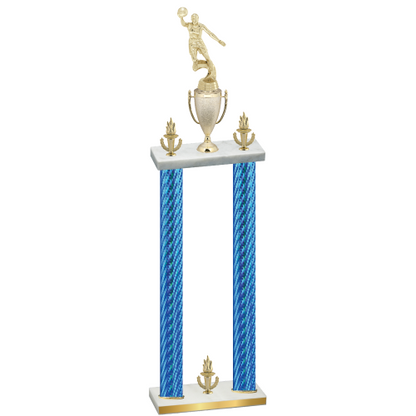 Double Blue Carbon Fiber Victory Basketball Trophy