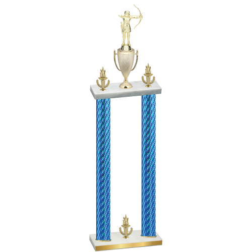 Double Blue Carbon Fiber Victory Archery Trophy
