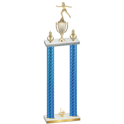 Double Blue Carbon Fiber First Place Skater Trophy