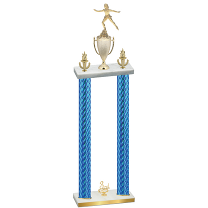 Double Blue Carbon Fiber Third Place Skater Trophy