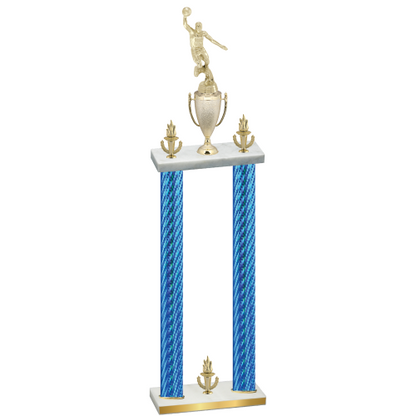 Double Blue Carbon Fiber Victory Basketball Trophy
