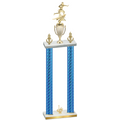 Double Blue Carbon Fiber First Place Flag Football Trophy