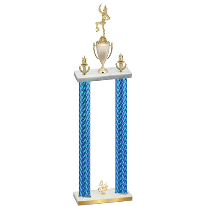 Double Blue Carbon Fiber Fourth Place Majorette Trophy