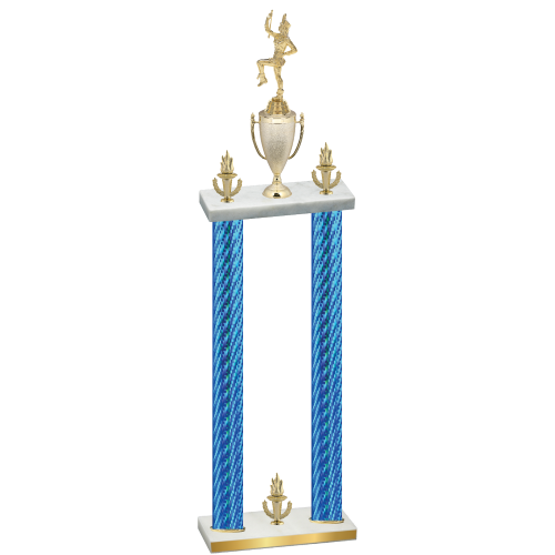 Double Blue Carbon Fiber Victory Majorette Trophy