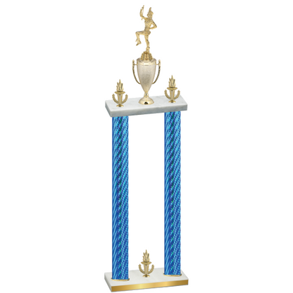 Double Blue Carbon Fiber Victory Majorette Trophy