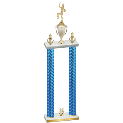 Double Blue Carbon Fiber Year Majorette Trophy