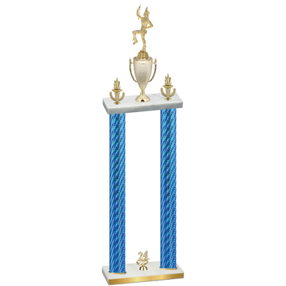 Double Blue Carbon Fiber Year Majorette Trophy
