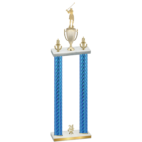 Double Blue Carbon Fiber Year Golf Trophy