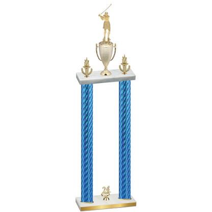 Double Blue Carbon Fiber Year Golf Trophy