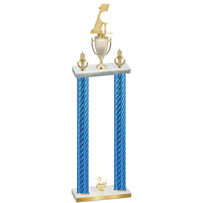 Double Blue Carbon Fiber Second Place Golf Trophy