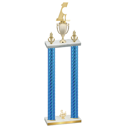 Double Blue Carbon Fiber Third Place Golf Trophy
