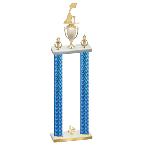 Double Blue Carbon Fiber Fourth Place Golf Trophy