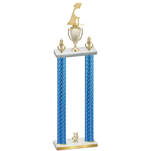 Double Blue Carbon Fiber Year Golf Trophy