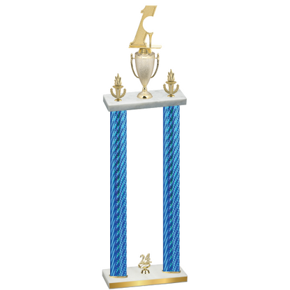 Double Blue Carbon Fiber Year Golf Trophy