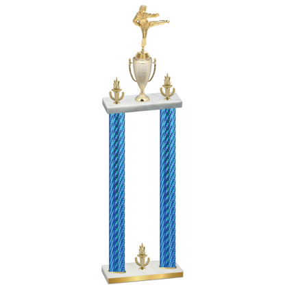Double Blue Carbon Fiber Victory Karate Trophy