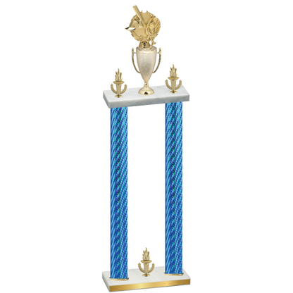 Double Blue Carbon Fiber Victory Baseball Trophy