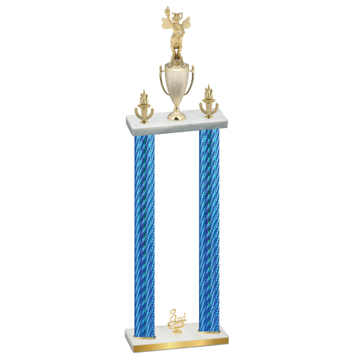 Double Blue Carbon Fiber Third Place Academics Trophy