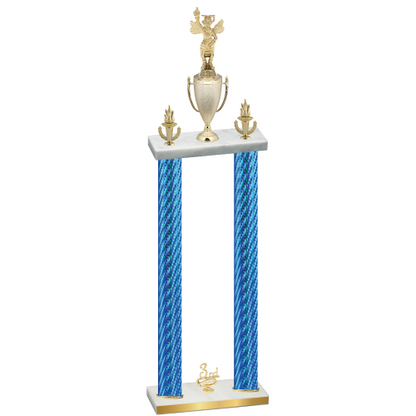 Double Blue Carbon Fiber Third Place Academics Trophy