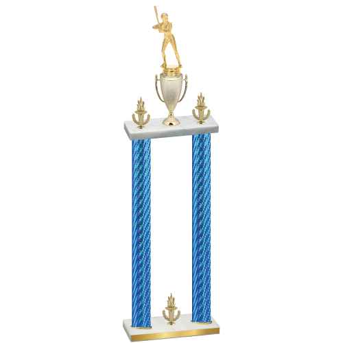 Double Blue Carbon Fiber Victory Softball Trophy