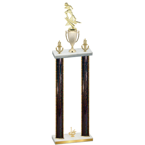Double Black Glacier First Place Football Trophy