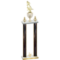 Double Black Glacier Third Place Football Trophy