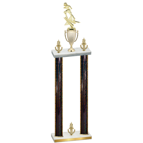 Double Black Glacier Victory Football Trophy