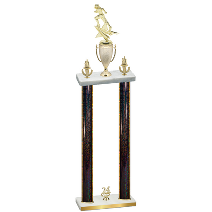 Double Black Glacier Year Football Trophy