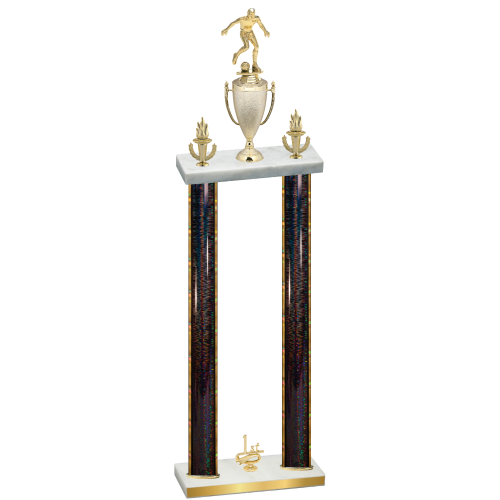 Double Black Glacier First Place Soccer Trophy