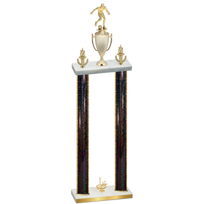 Double Black Glacier First Place Soccer Trophy