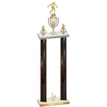 Double Black Glacier Third Place Soccer Trophy