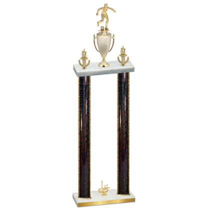 Double Black Glacier First Place Soccer Trophy