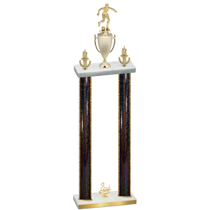 Double Black Glacier Third Place Soccer Trophy