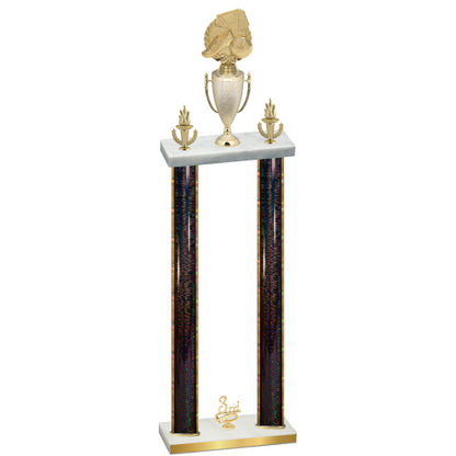 Double Black Glacier Third Place Soccer Trophy