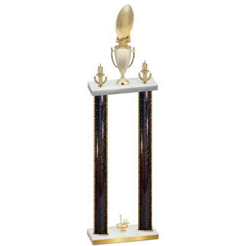 Double Black Glacier First Place Football Trophy