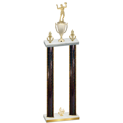 Double Black Glacier Fourth Place Volleyball Trophy