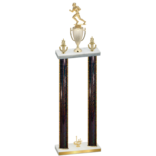 Double Black Glacier First Place Football Trophy